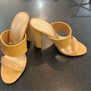 Tan chunky heel